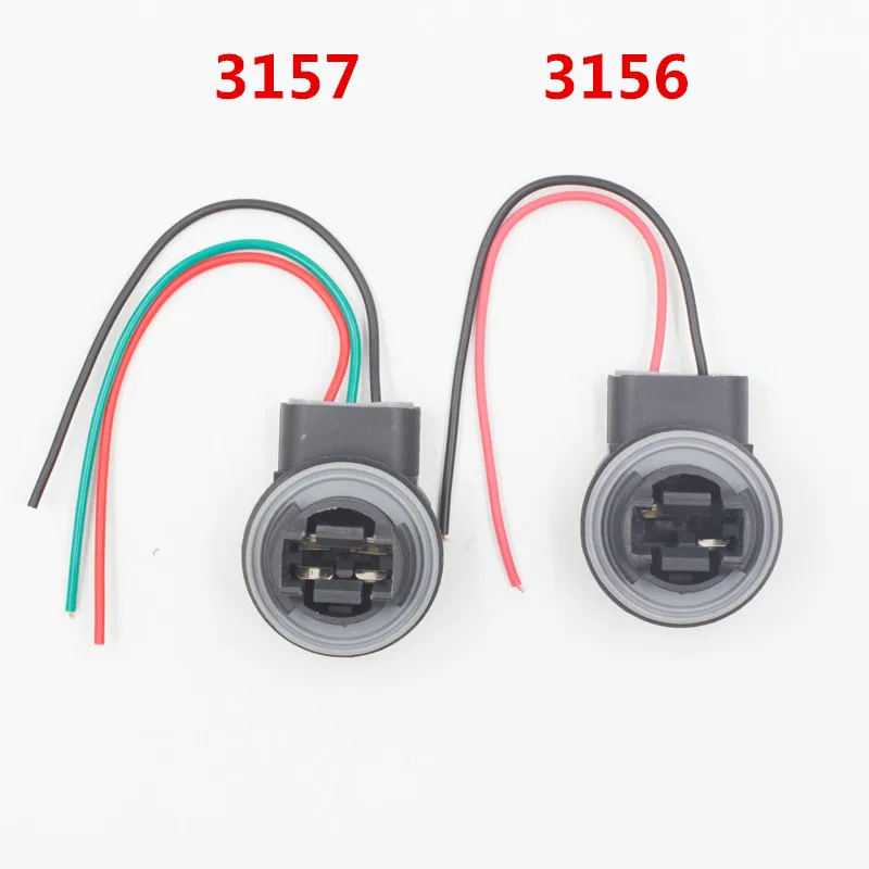WMYCONGCONG 4 Portalampada Auto 3157 Con Cavo 12 Cm – Presa Per Luce LED, Stop, Frecce, Fari Diurni - 4