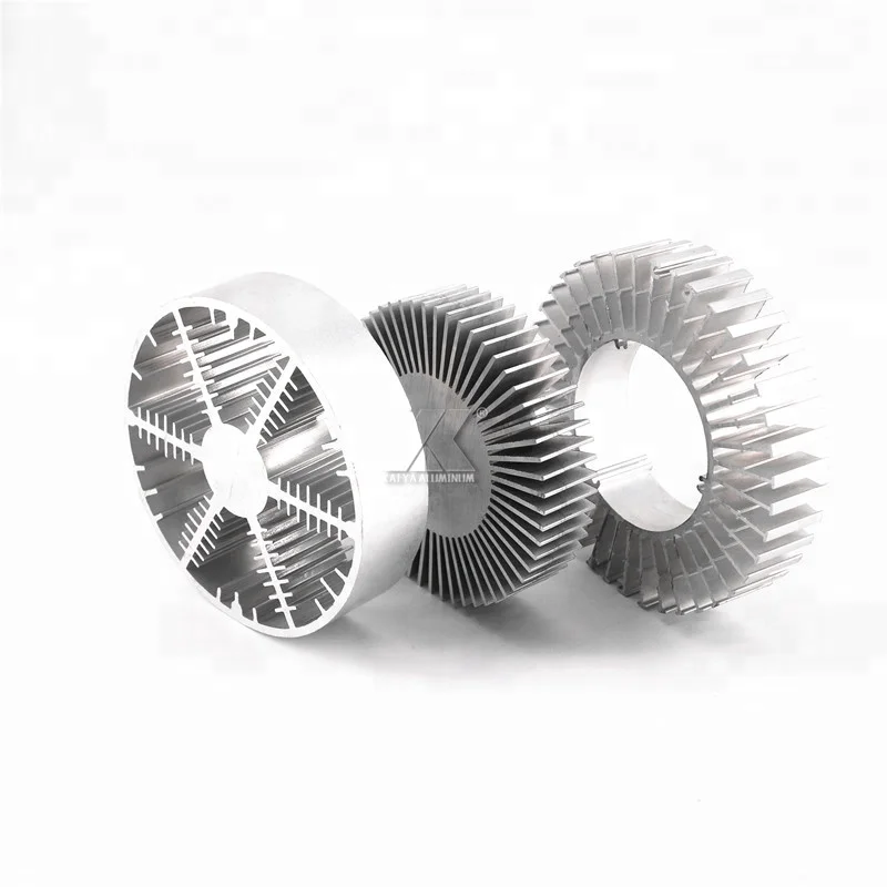 High Quality Custom Colour Aluminum Round Tube Sunflower Flexible Heat Sink Aluminium Extrusion