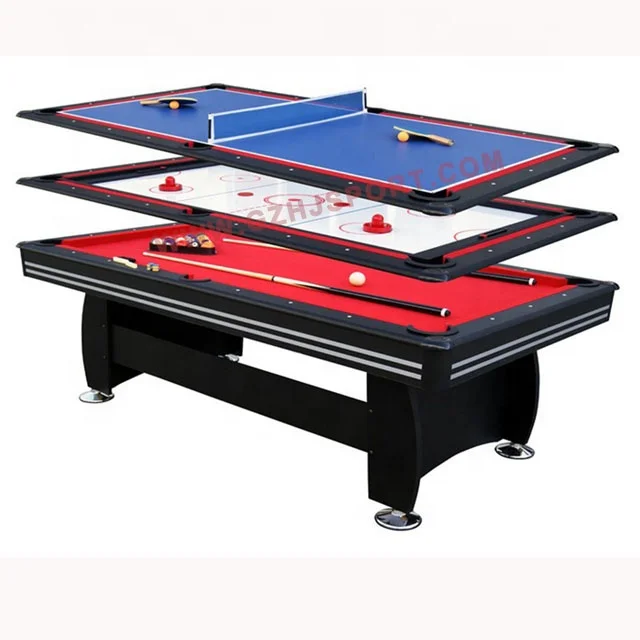 6FT/7FT MDF 3 in 1 Multi Game Billiard Pool Table with Pingpong air Hockey Game
