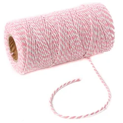 Хорошо, 2 мм, белый, розовый хлопковый шнур, экологически чистый шпагат