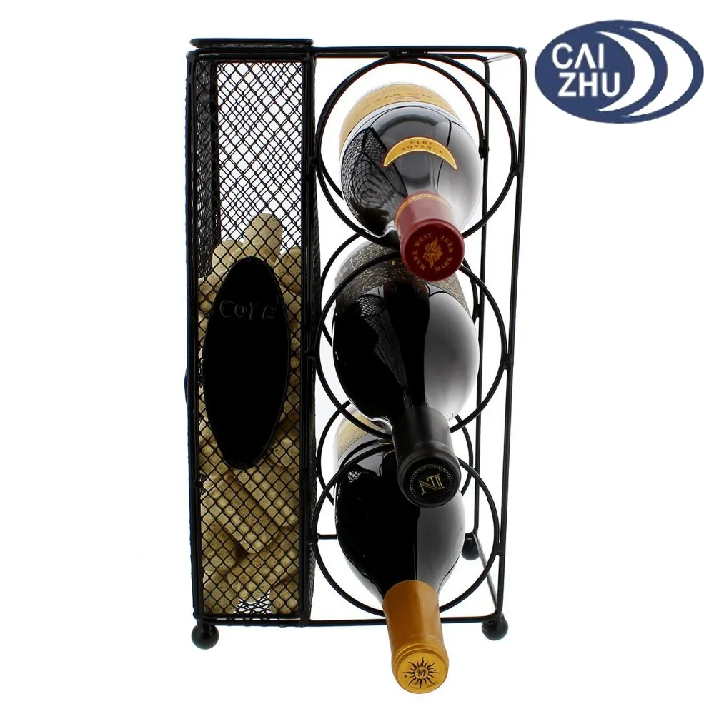 Decorative 3 Bottles Rack Wine Rack Cork Holder Wine Holder Cork Wire