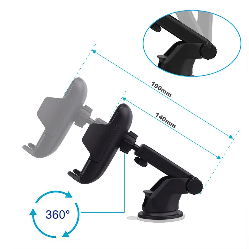 Drop Shipping D1 Automatic Infrared Sensor Qi 10w  Fast Quick Wireless Car Mount Charger