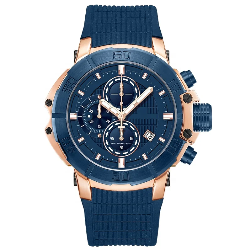 2018  Luxury Mens Sports Digital Watch Stainless Steel Back Multifunction Watch with Water Resistant