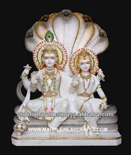 Laxmi Narayan Statue from White Marble