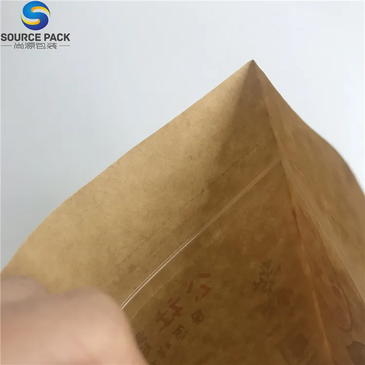 
 Doypack Ziplock Коричневый Белый крафт бумажные стоячие мешки упаковки еды мешки на молнии с окном  