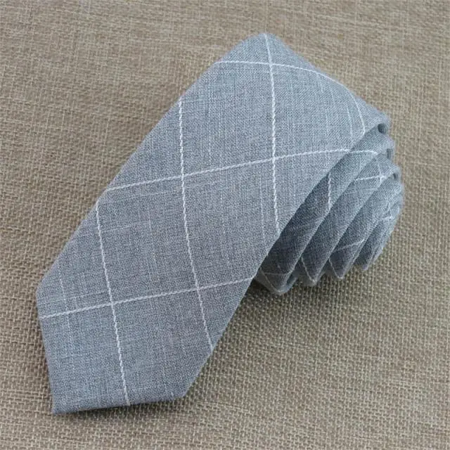 Checked Design Brushed Cotton Men's Tie