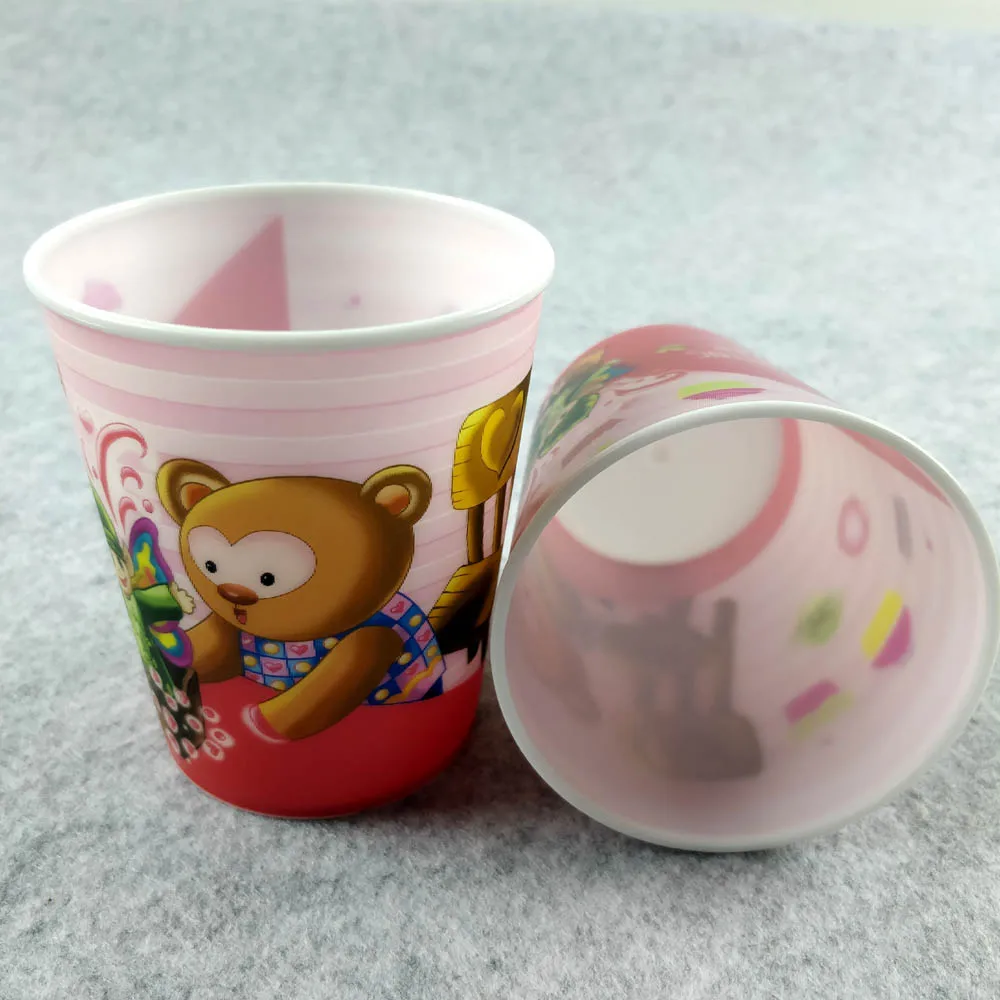 300 мл, 3D печать, линзовидная пластиковая чашка с соломинкой и крышкой для детей