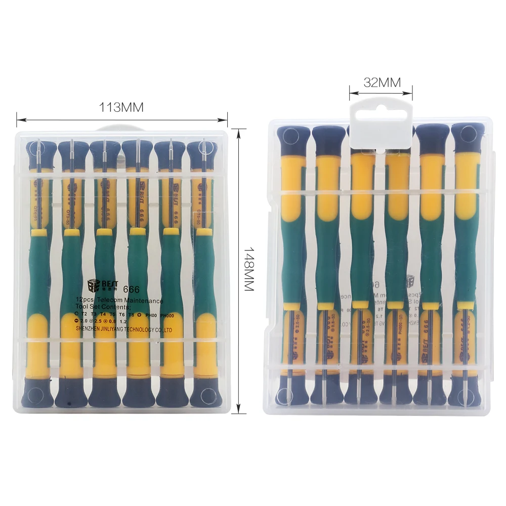 BEST 666 Precision Magnetic Screwdriver Set 12 1 Phillips Torx Pentalobe Y Type DIY Industrial Electronic Repair for Cell OEM