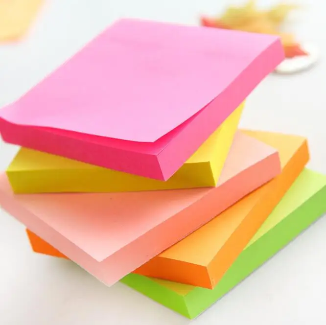Fluorescent Colors, 6 Colors Medeer Sticky Notes 3x3 inches 6 Pads,100 Sheets Each Pad,Fluorescent Colors Self-Stick Pads Easy Post for Office,School,Business,Family 
