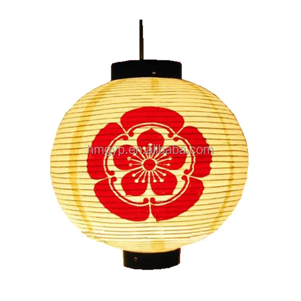 flower design Japanese folk art round paper outdoor hanging lanterns