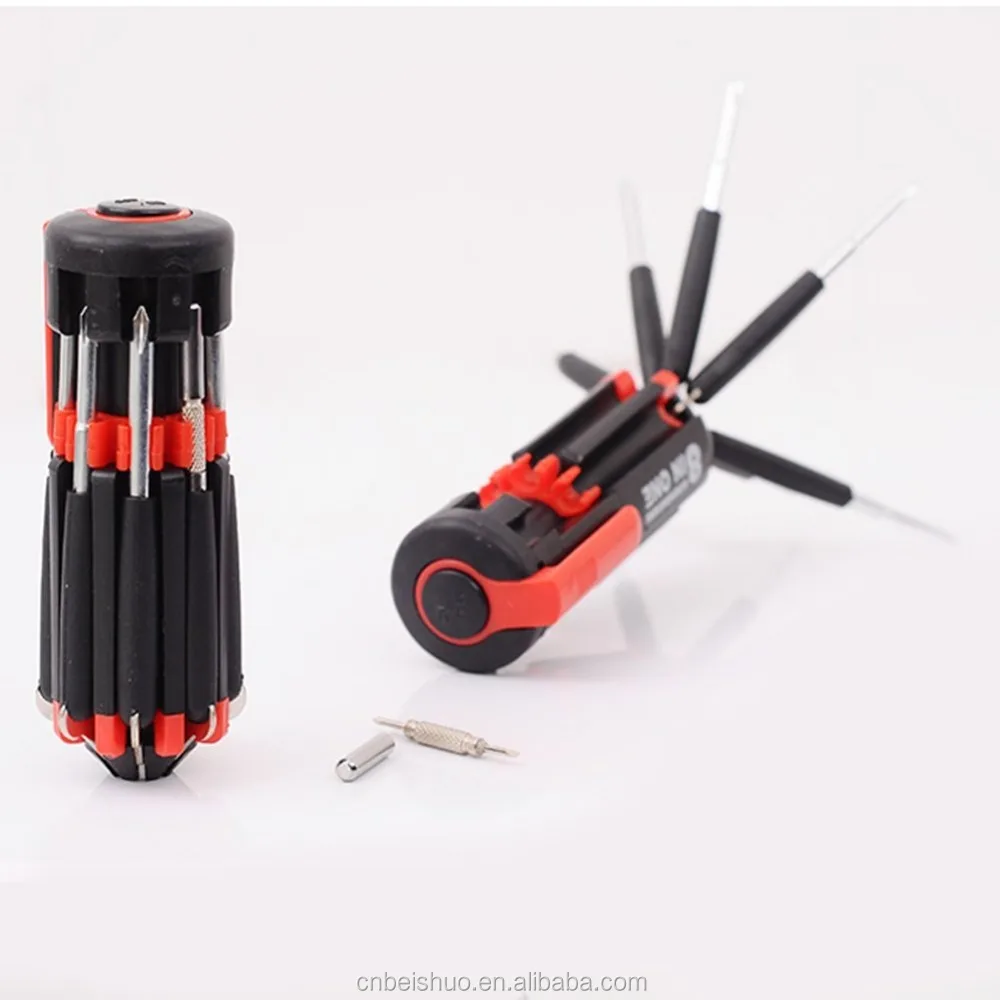 New 8 in 1 Multi Portable Screwdriver Tools Set LED Flashlight Torch 