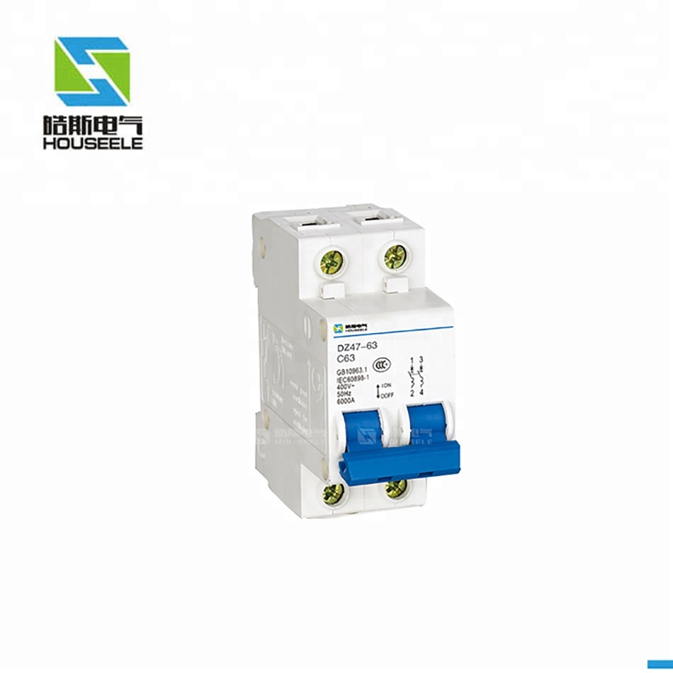 DZ47 C Curve 2pole 1A,2A,3A,5A,6A,16A,32A,64A Oem Mini Circuit Breaker