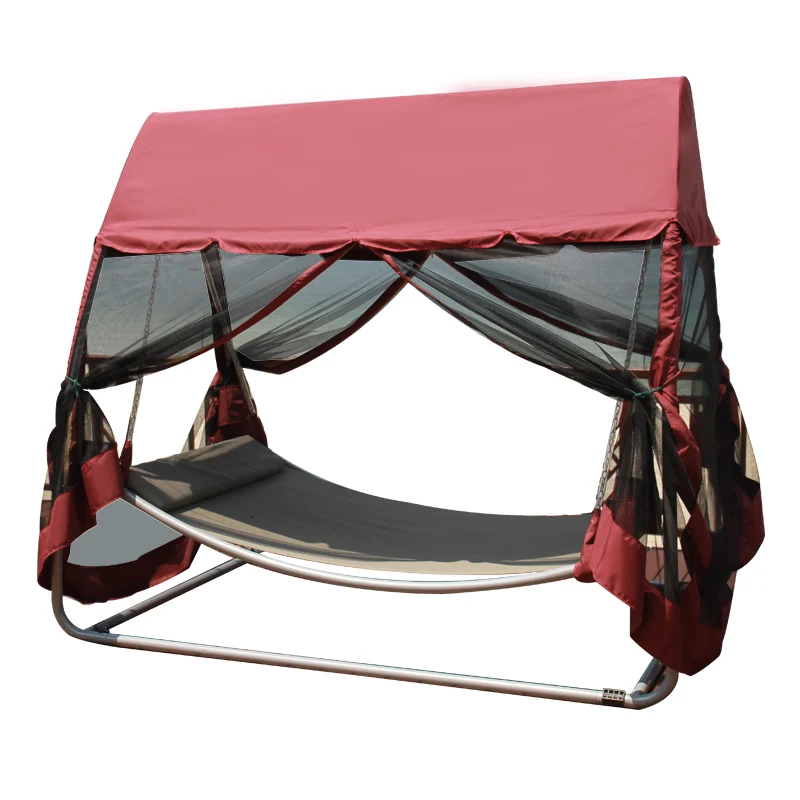 Outdoor canopy cover hanging discount swing hammock with mosquito net