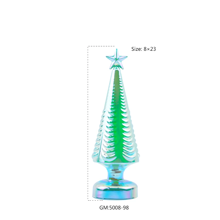 Gold Ornaments Vintage Christmas Glass Tree With LED Light Decorations For Sale details