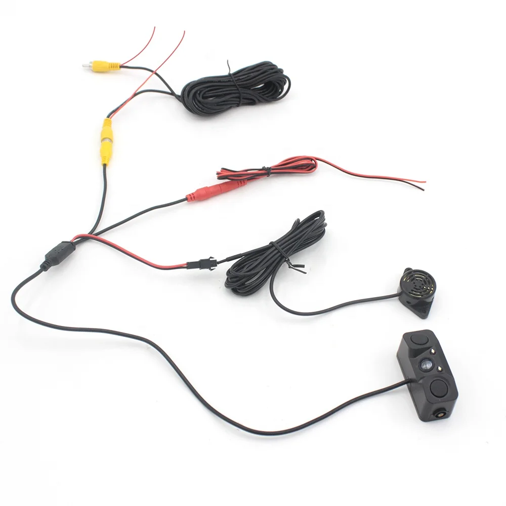 Car Rear View Camera DC12V Reversing Parking System Rearview Monitor Waterproof Night Vision Backup Camera with 2 Sensors