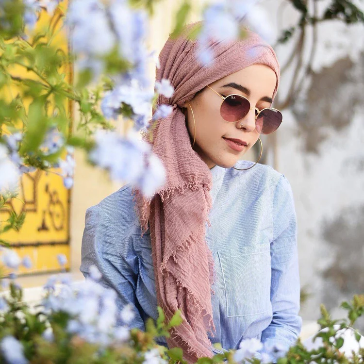 Hijabs Scarfs 2018 Fashion Design Cheap Cotton Linen Women Hijab Muslim  Solid Colors Crinkle Scarf Hijab