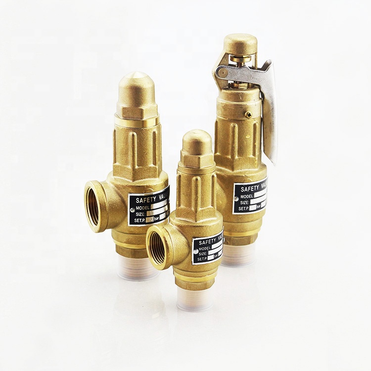 Spring Full Threaded Connection Brass Gas Lift air Compressor Pressure Safety Relief Valves