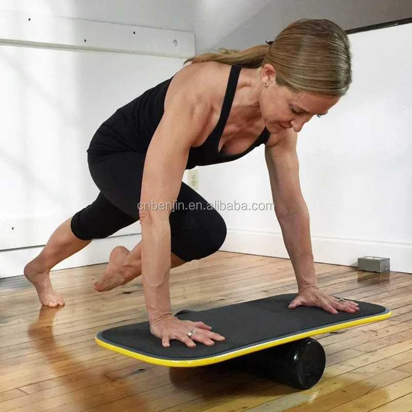 Skate Fitness Wood Yoga Balance Board Trainer Training With Roller Twist