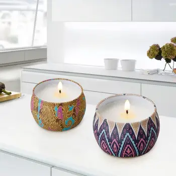 ジャスミンの香りのソイワックスギフト缶アロマセラピーキャンドル卸売
