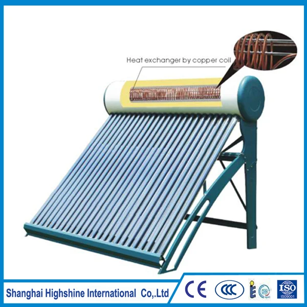 Custom Printed Fan Coil Unit Solar air Collector Compact Integrated Solar Water Heater with Copper Coil Tank