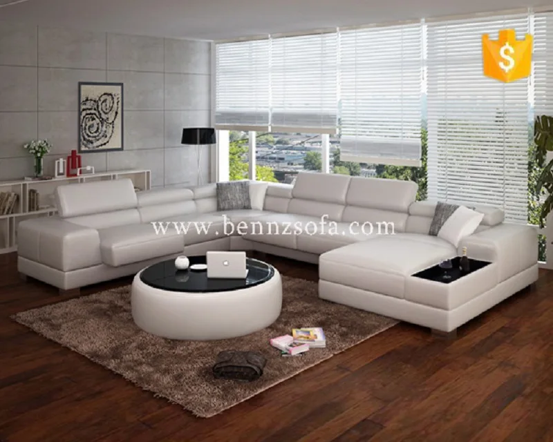 Modern Genuine Leather Round Sectional Sofa Set Designs Manufacturers