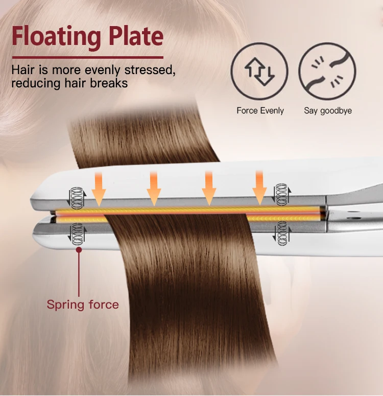 Плоский керамический Профессиональный ИК-выпрямитель для волос с нанотитановым