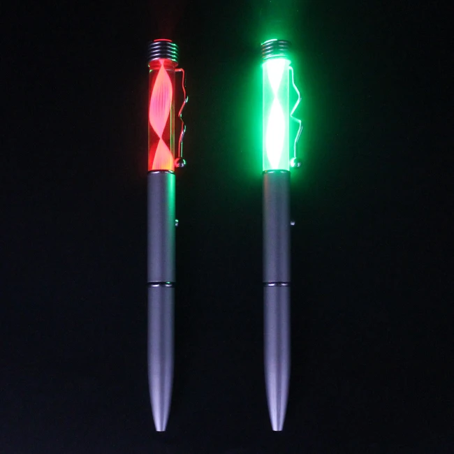 High Quality Custom Flashing Light up Ballpoint Pen Promotional LED Metal Pen