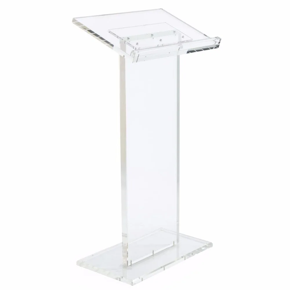 Floor Standing Acrylic Lectern Large Reading Surface Clear Lucite Podium Pulpit