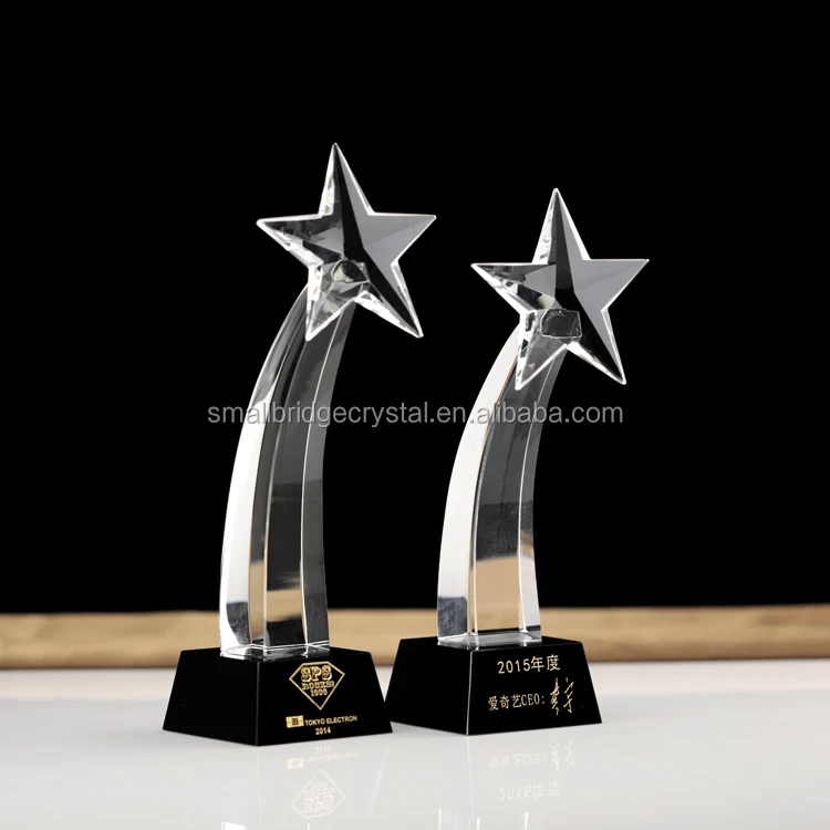 Business Gifts Customized Design Star Crystal Trophy