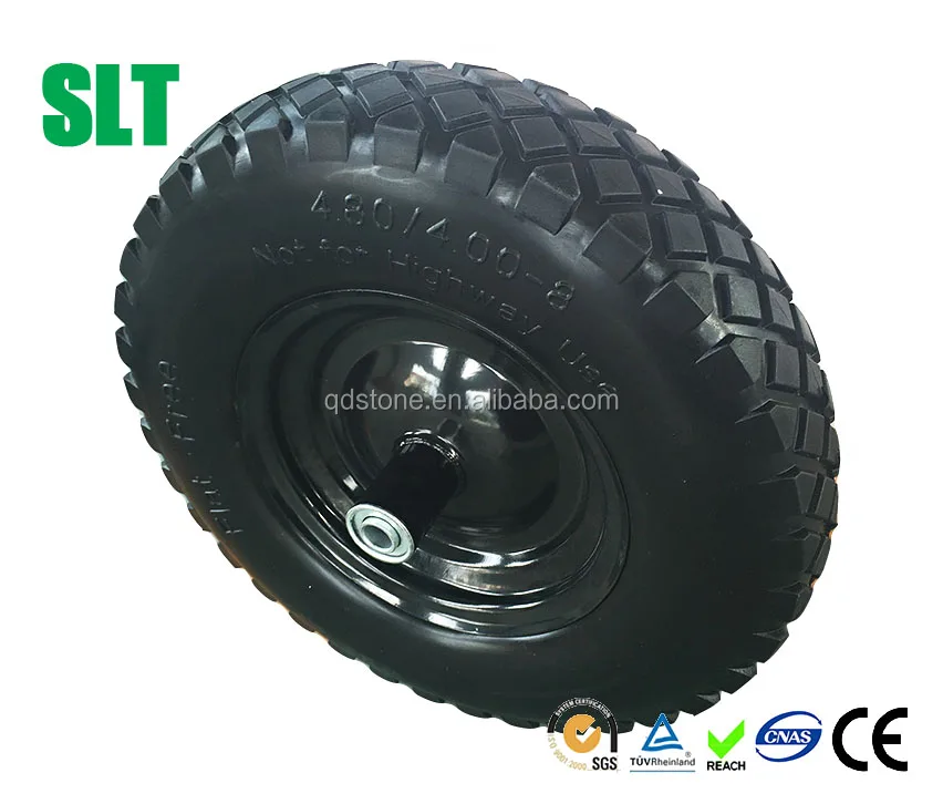 Ruota Per Carriola 4.00-8 Gialla - Antiforatura, Carico 160kg, Con Asse - Foto 5