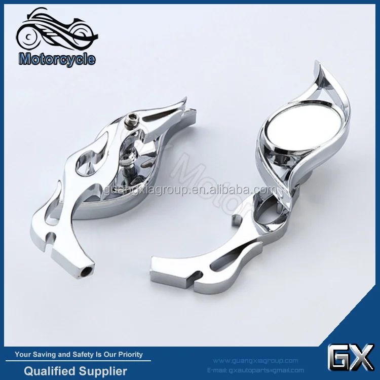 Chrome Rearview Side Mirrors For Harley Davidson V-Rod & Softail – Universal Fit