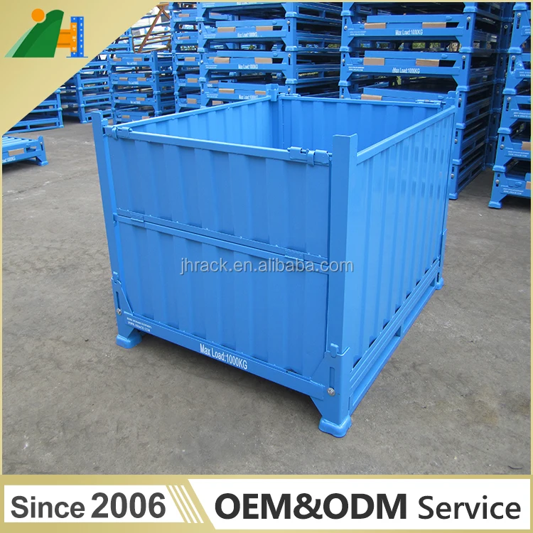 Промышленные жесткая металл склад хранения складной поддон клетка
