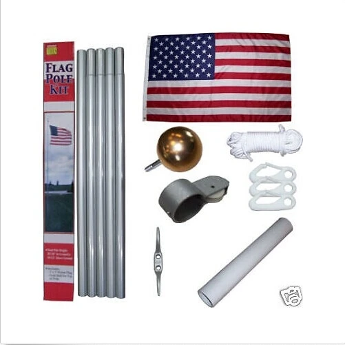 6m Telescopic Flag Pole Kit Heavy Duty Aluminum Telescoping Flagpole for outdoor flag