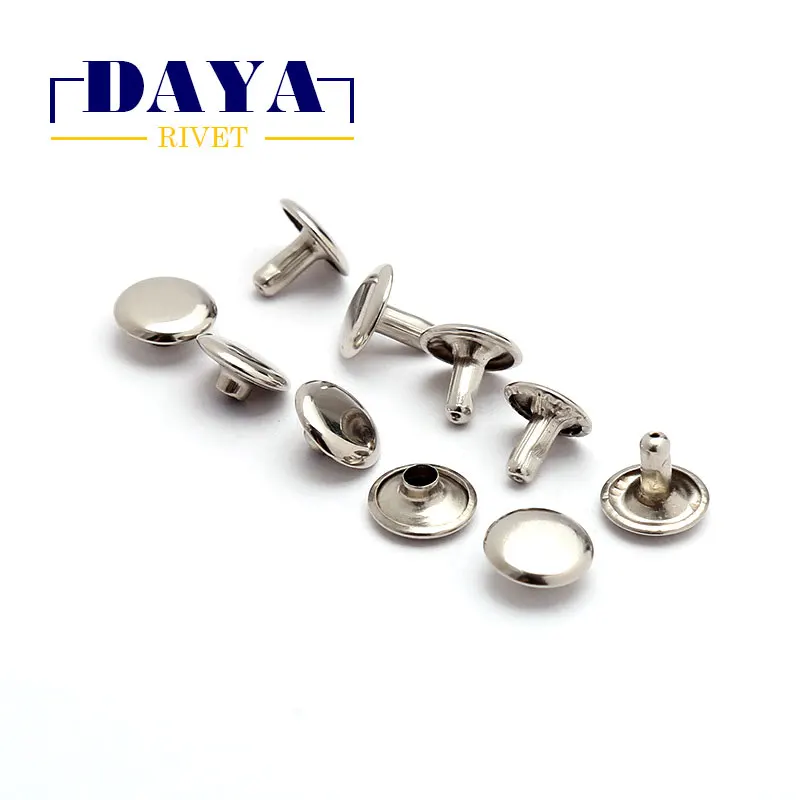 Лидер продаж двойное лицо 9*9 + 9 мм дешевые никель/Золотая кожа заклепки из нержавеющей стали с жемчужными заклепками