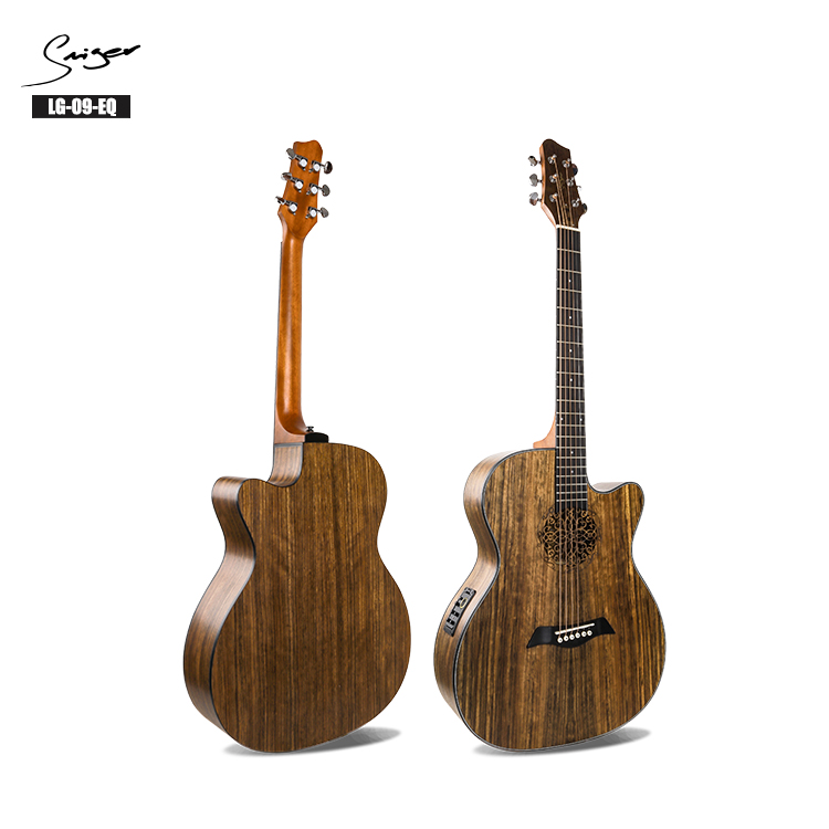 Wholesale Engraved Sound Hole Electric Acoustic Guitar LG-09-EQ
