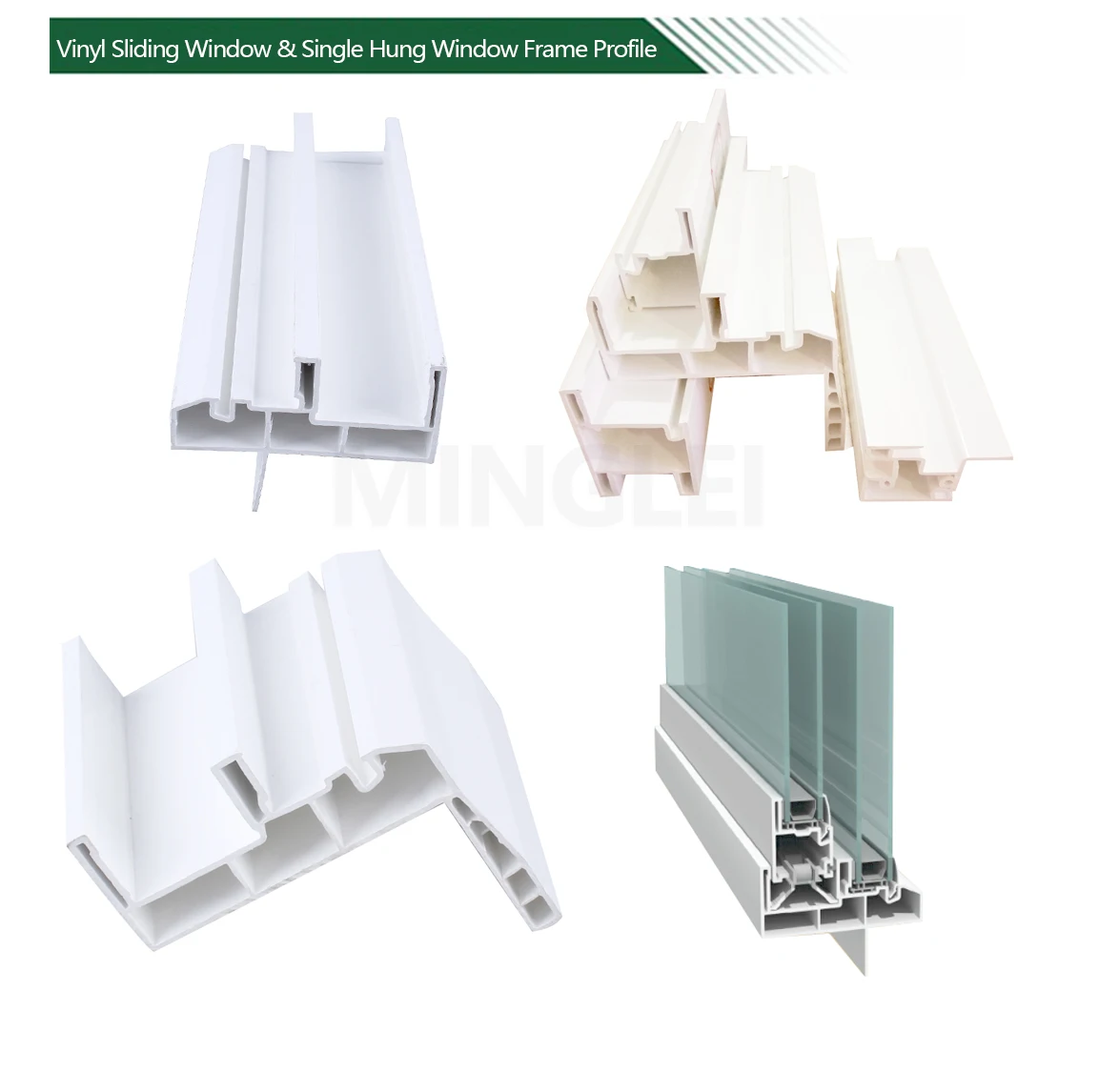 Minglei High Quality Customized American Style UPVC Windows vinyl Single Hung Window details