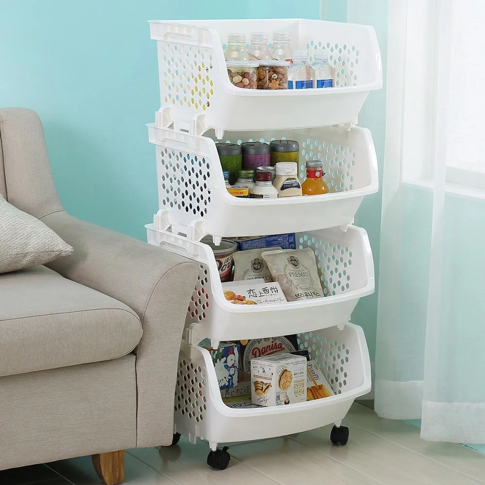 Бытовая пятислойная Пластиковая Складная стойка для фруктов, кухонная настенная стойка