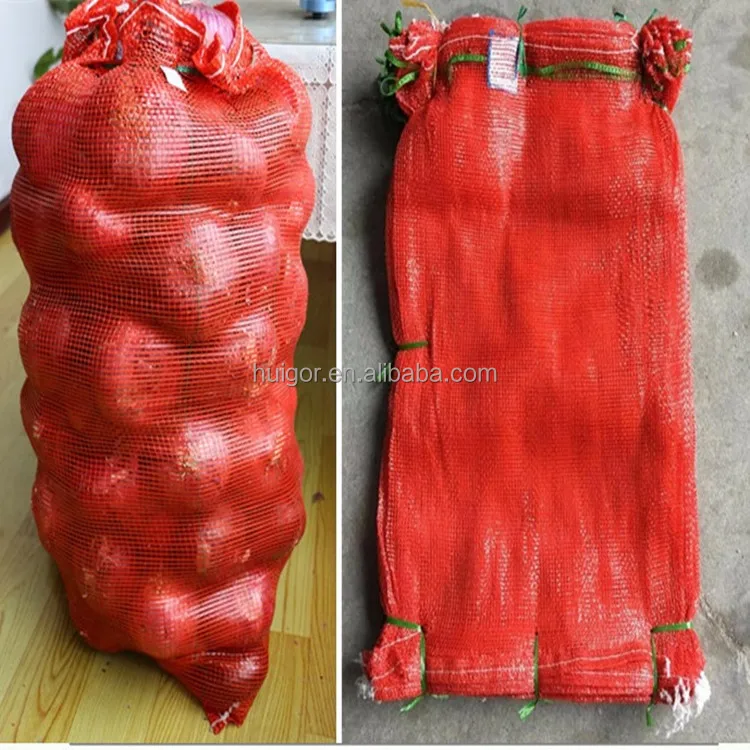 Bolsa de red de malla PP Leno De plástico reciclable Bolsas de malla  Raschel para frutas y verduras