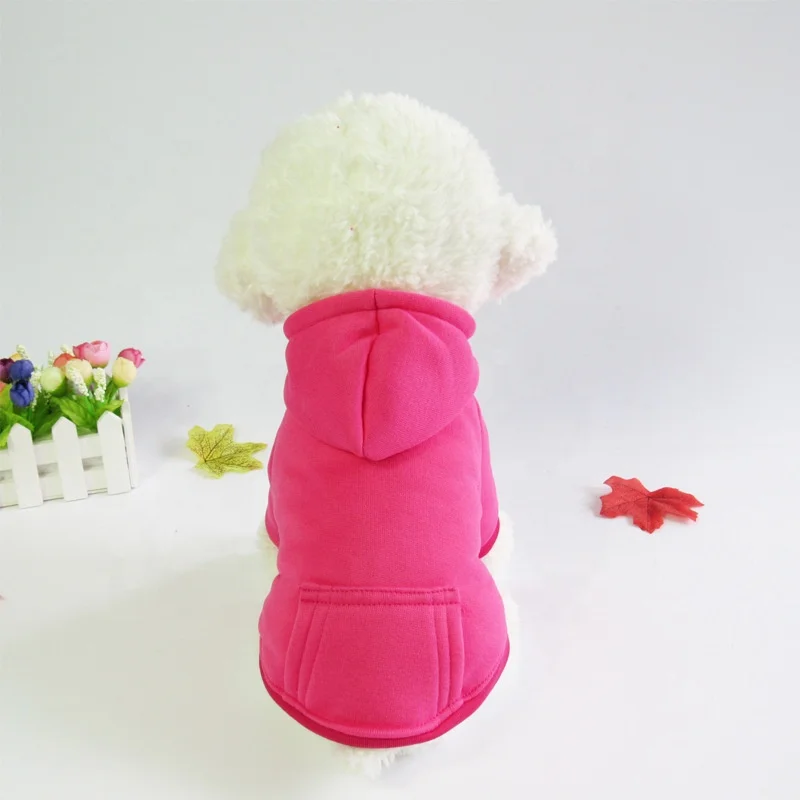 
Однотонная толстовка с капюшоном и карманом для собак, одежда для домашних животных 