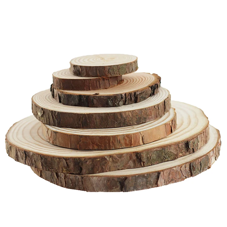 Hot sale wholesale Rustic DIY Natural Round Wood Pine Tree Slices For Wedding Centerpiece Craft