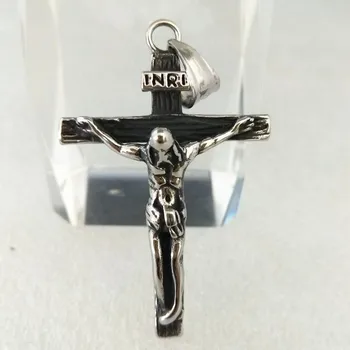 Western Trendy Popular Worship Christian Stainless Steel LARGE Heavy Necklace Big INRI Crucifix Pendant For Church Prayers