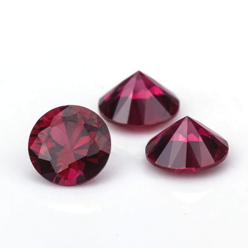 AAA Starsgem 8# Ruby Synthetic Round Shape Corundum 4.0mm Loose Gemstone
