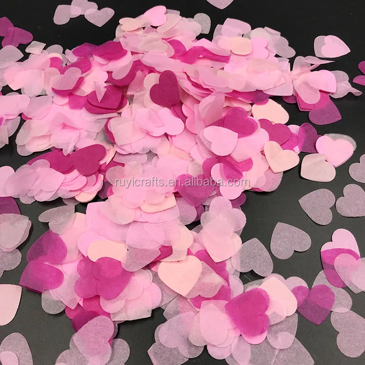 2,5 см биоразлагаемые папиросная бумага для свадебной вечеринки в форме сердца конфетти