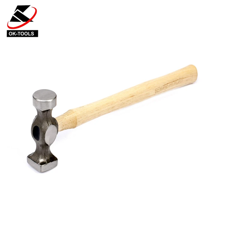Прямая сторона листового металла молоток голова кованая с 45 # сталь высокочастотное закаливание зеркальная полировка ручка орех
