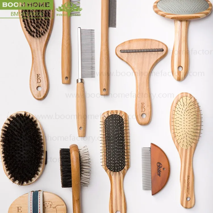 Bamboo Vacuum Pet Pin Brush Pet Grooming Brush Deshedding Tool Pet