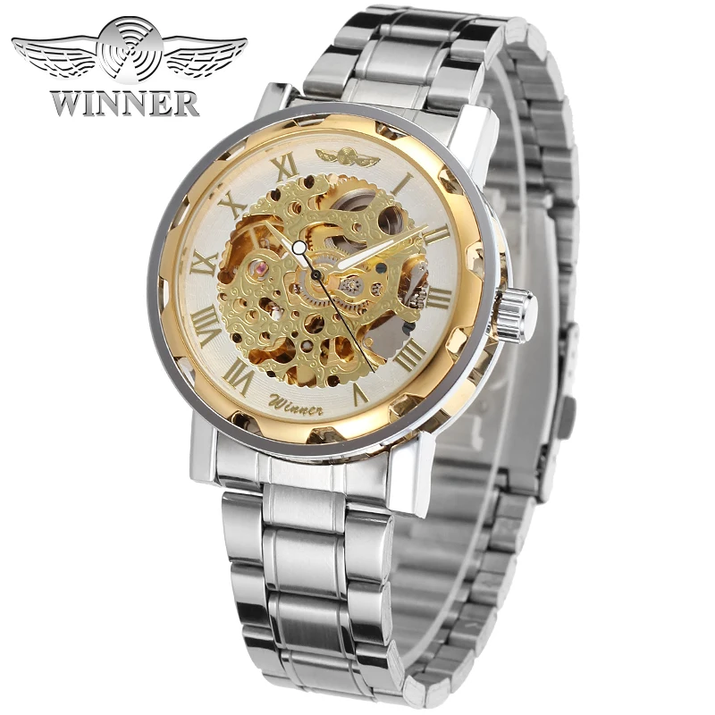 Luxury Gold Skeleton Automatic Watch - No Battery Needed