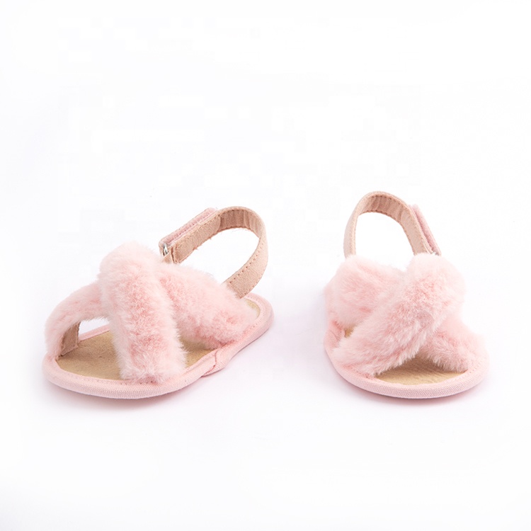 Симпатичные Детские повседневные модные плюшевые туфли, детские пушистые Тапочки