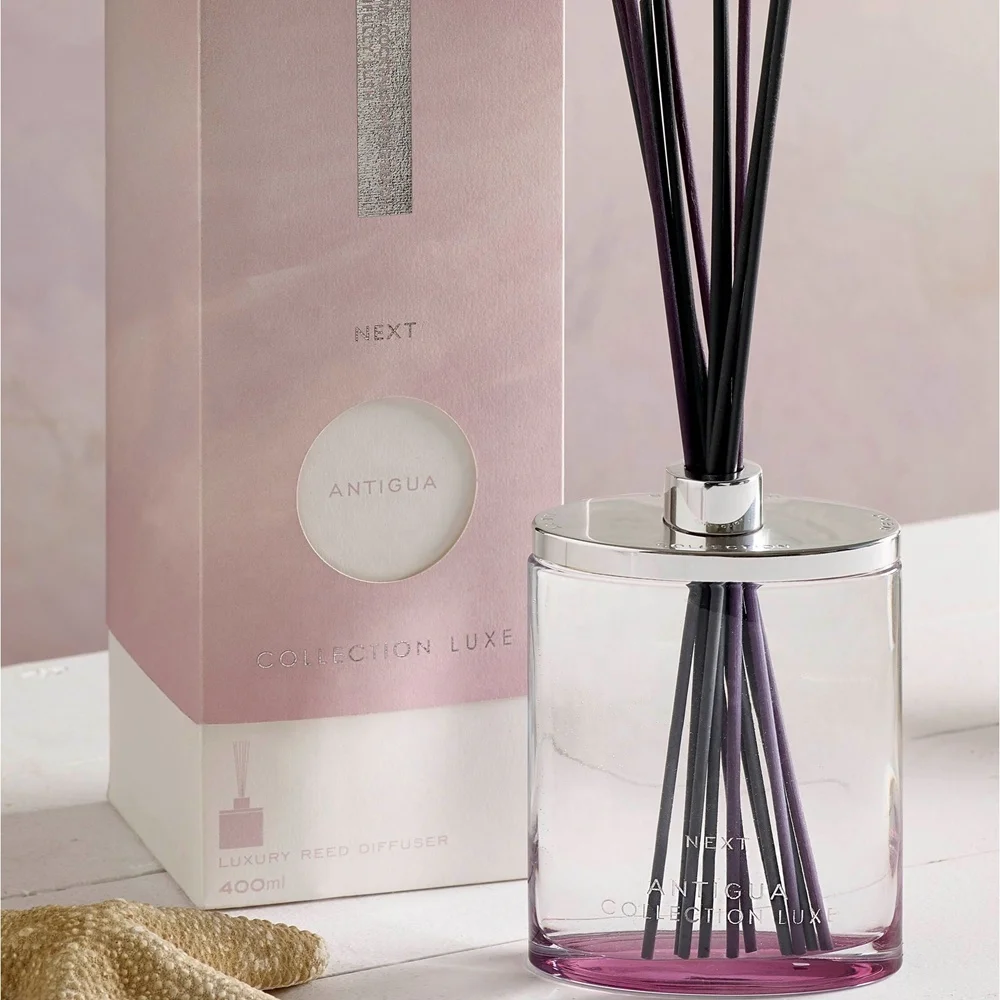 Home Decor Luxe Glass Reed Diffuser with Eco-Friendly Fiber Paraben Free Customizable Sizes & Scents