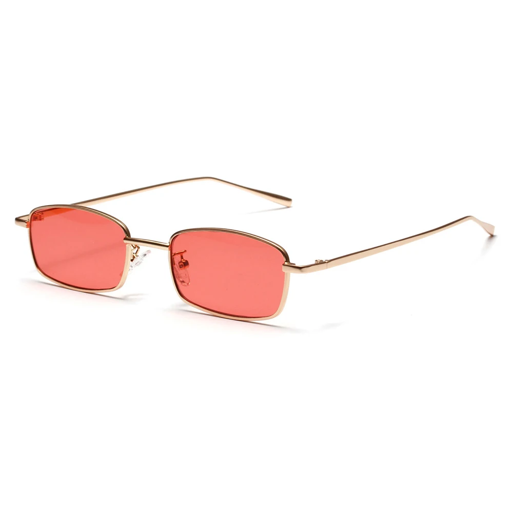 Krakow Umber / Transparent Red Rectangular Sunglasses, Dark Lens