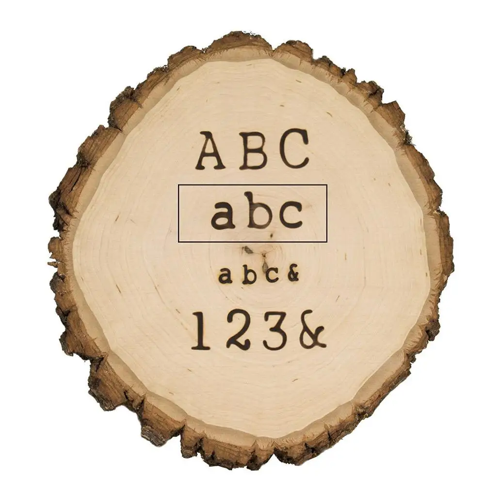 wood burning pyrography alphabet numbers symbols